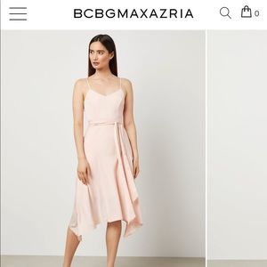 NWT BCBGMaxazria Small Belted Asymmetrical Pale Blush Dress